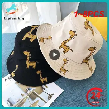 1-8 kom. Proljeće-jesen dječje kape-kante s cartoonish žirafa, солнцезащитная kapa za dječake, plaža šešir za kampiranje, ribolov, casual odjeća
