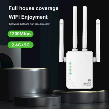 1200 Mb/s WiFi Produžni kabel s Priključkom LAN/WAN dual-band 2,4 G i 5G Internet-Mid-Range Mreže WiFi Pojačalo za Dom i Ured