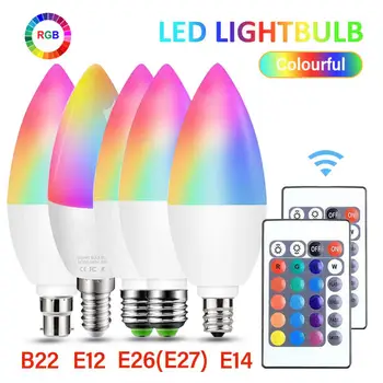 1PC Pametna Lampa E12 E14 E26 B22 E27 Led Žarulja Tuya Svjetla Svijeća Žarulja RGB S Podesivim Ona Pametna Lampa Aplikaciju za Glasovno Upravljanje Alexa