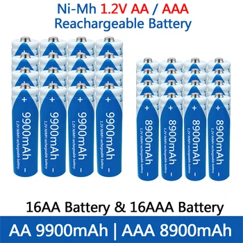 2023 Novi 100% Punjiva NI-MH baterija AA 1.2 V 9900 mah/1.2 V AAA 8900 mah, svjetiljka, igračke sati NI-MH punjiva baterija + besplatna dostava