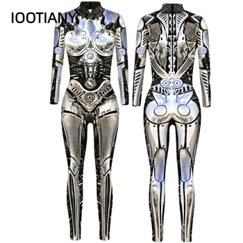 2023 Novi kombinezon robota na Noć vještica za žene, seksi kostime za косплея u steampunk stilu, Karnevalska zabava, Body na Halloween dugi rukav, Cool