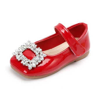 2023 Proljeće dječje kožne cipele za djevojčice, cipele princeza sa štrasom, retro Stil, trg čarapa, Udobne dječje cipele, Veličina 21-35