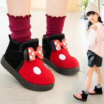 Casual cipele i Disney ' s Mickey Mouse, dječji luk, gusta topla pamučnim cipele mekani potplat, zimske cipele za djevojčice