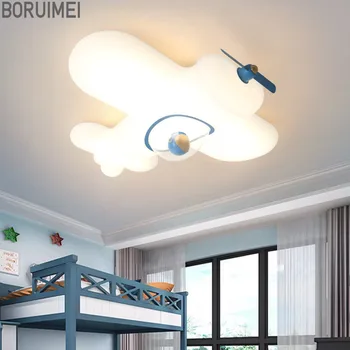Dječje svjetiljka stropna svjetiljka, dizajn zrakoplova za dječju sobu, Ružičasto-plava Željezna luster, Dom Minimalistički Unutarnje svjetlo, Ukrasne lampe