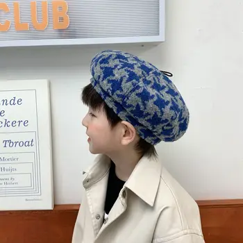 Dječji uzima u kavez u korejskom stilu, jesen i zima toplo nova retro-šešir газетчика, moderan šešir umjetnika za dječake i djevojčice