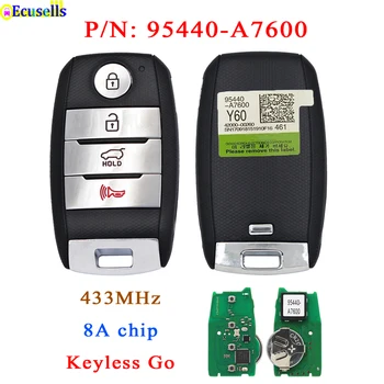 Ecusells 4 Gumba Keyless Go Smart Remote Privjesak FSK 433 Mhz sa čipom 8A DST128 za Kia Cerato 2016 P/N: 95440-A7600