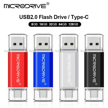 Flash drive Type C OTG USB Flash Drive, 128 GB i 64 GB, 32 GB, 16 GB i 8 GB 4 GB USB Memory Stick 2.0 flash drive velike Brzine uređaja Type-C