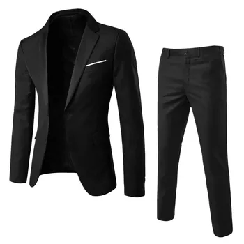 Gospodo blazers, setove iz 2 predmeta, poslovni 2 odijela, hlače, kaput, vjenčanje Office Formalne Elegantne jakne, Korejski luksuzna sportska jakna, Muška jakna
