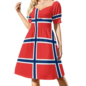 Haljina s norveškom zastavom, haljina za prom 2023, donje večernja haljina 2023