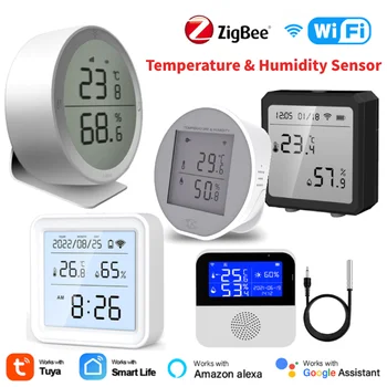 Inteligentni senzor temperature i vlažnosti Tuya WIFI, Zigbee s LCD zaslonom Program / drm (upravljanje preko Alexa Google Home Smart Life