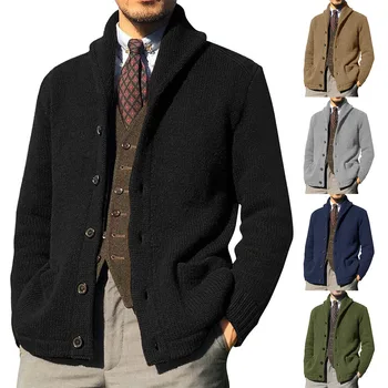 Jesensko-zimskom novi džemper, muški однотонный pletene kardigan dugih rukava, jakna, pulover