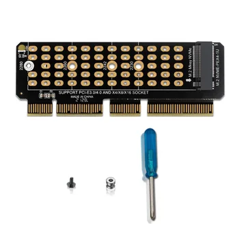 Kartica adaptera M2 NVMe, M2 SSD, NVME za PCIE kartica Riser Card 4.0 X4, prilagodnik tvrdog diska, Podržava adapter MKEY za server 1U