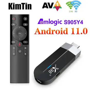 KimTin Mini PC X98 S500 Stick 4K TV Stick Mini Android 11 4GB 32GB Amlogic S905Y4 Quad 5G 2.4 G Wifi BT 1080P 4K TV Dongle