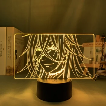Led svjetlo noći Anime Crna Batler Гробовщик za uređenje spavaće sobe, lampa na baterije, poklon za rođendan, Manga, 3D lampa Black Butler