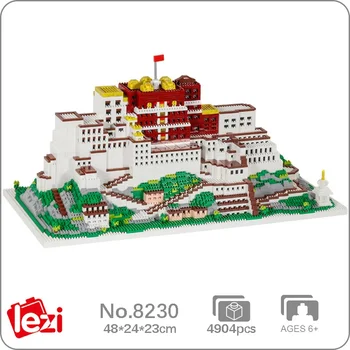 Lezi 8230 Svjetska arhitektura Palače Lhasa Potala Zastava Gora Mini Dijamant blokovi i Cigle Osobna igračka za djecu Dar Bez kutije