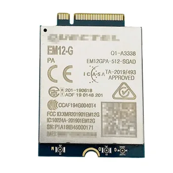 Modul Quectel EM12-G EM12 LTE-A Cat12 M. 2 s vršne brzine prijenosa u silaznoj vezi 600 Mb/s i uzlaznoj vezi 150 Mbit/s Modul EM12GPA-512-MSFT3