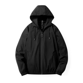 Muška jakna sa kapuljačom, odjeća za kišu, ветрозащитная jakna-ветровка, odjeća, однотонный crna i crno-crvena M-5XL