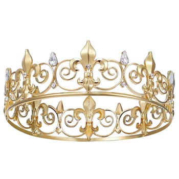 Muška Royal crown Royal King Crown - metalne krune i tiaras za prinčeve, okrugle kape za proslave rođendana, srednjovjekovni pribor