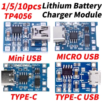 Naknada za punjenje baterije TP4056 Micro USB Mini Naknada za punjač 1A DC4.5-5.5 U s indikatorsko svjetlo za litijeve baterije
