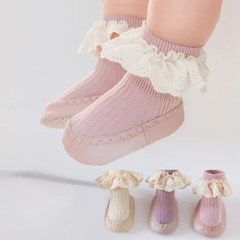 Nova Tanka Proljeće-Jesen Mondeno Cipele Princeza s čipkom, Đonovi, za Zaštitu od pada, Za Cool sobe za djevojčice 0-2 Godina, Obuća za Bebe
