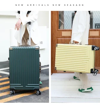 Novi 24-inčni trendy boji putni kovčeg nepravilnog oblika, s obložen aluminijskim okvirom za zaštitu od pada, kofer u mat foliju