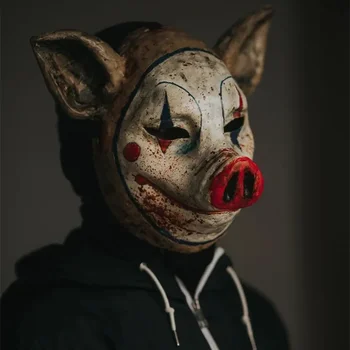 Novi dolazak, Lateks maska svinja-klauna, Zabavne Maske životinja, kaciga užasa na Halloween, cosplay, kostim za Maskenbal, rekvizite