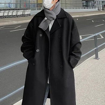 Novo Zimsko Muški kaput, Moderan Korejski kaput, Muška Monotono Poslovna jakna, Svakodnevno Slobodno Dugi Kaput, Muški Kaput, Gornja odjeća, Odjeća