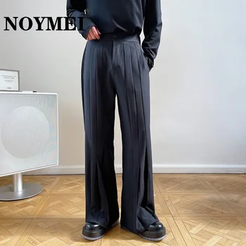 NOYMEI Jesen hlače-zvono s draperijom i naborima, Korejski stil, besplatan, dizajn, niša odijelo hlače, Muške svakodnevne hlače WA3055