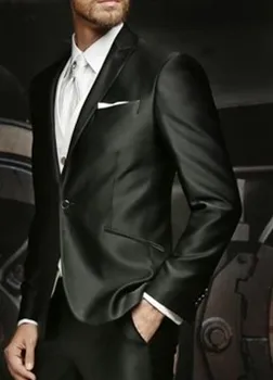 Običaj sjajna crna muški приталенный odijelo mladoženje vjenčanica loptu haljina, kaput + hlače, muška odijela, приталенный odijelo za maturalnu Homme