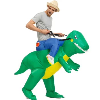 Odrasla Zelena napuhavanje kostim dinosaura, Crvena dinosaur, kostimi za Halloween za muškarce i žene, Maske i odijelo šetnje dinosaura, cosplay