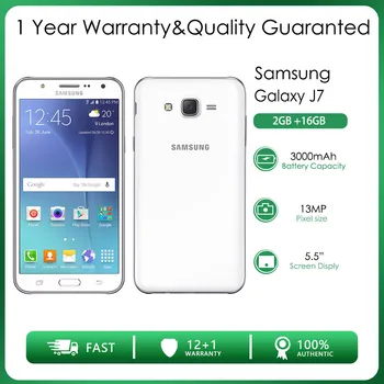 Originalni Разблокированный Samsung Galaxy J7 J700T 4G Восьмиядерный One SIM 2 GB RAM, 16 GB ROM-13 MP 5,5 