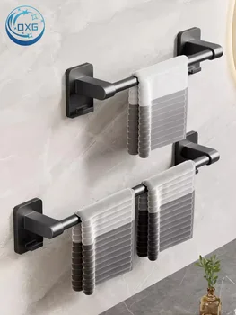 OXG Crna / siva Držač za ručnike i Pribor za kupaonice Vješalica za ručnike za kupaonicu Samoljepivi vješalica za ručnike za kupaonicu Organizator za kupaonicu