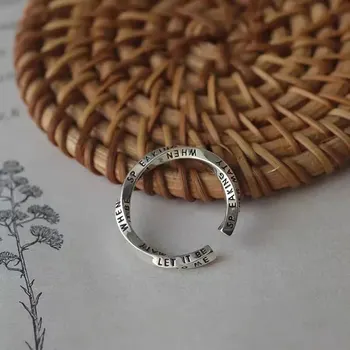 Prsten Мебиуса s engleskog crtani dizajnom, donje modni otvoreni prsten, jednostavno, luksuzno, malo, prilagođeno, Elegantan, bakar, materijal, ljeto