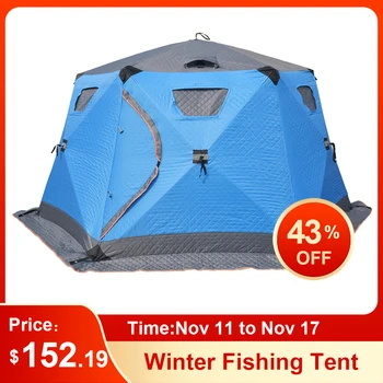 Riblja šator za zimski ribolov, kampiranje, aktivni odmor, Prijenosni šator za led ribolov, jednostavno vodootporan sklonište za 5-6 osoba