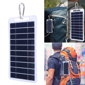 Solarni panel snage 2 W i 5, USB punjač, Solarno Punjenje kućište Vodootporno napajanje za telefon, za kampiranje, planinarenje, šetnje.