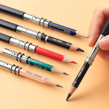 THE9 Black Burlywood Podesivi produžetak za olovke sa dvije glave / s jednom glavom, alat za crtanje u školskom uredu, alat za crtanje u stilu Art