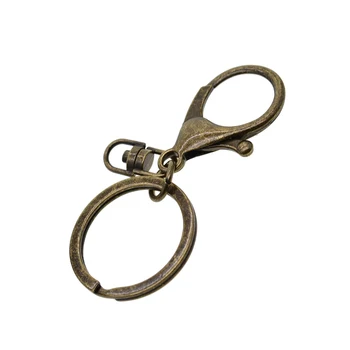 veleprodaja antička bronca 32-mm Разъемного prsten za ključeve s velikom kopčom-карабином keychian DIY supplies