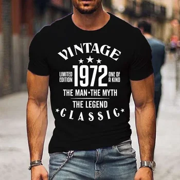 Vintage 1972 Godine, Muška t-shirt The Myth The Legend, Sportski Top Na otvorenom, Svakodnevne Ženske Majice S Okruglog izreza I Kratkih Rukava, Быстросохнущие