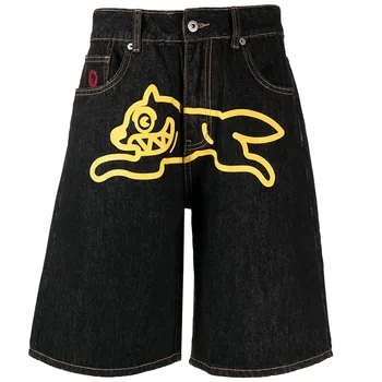 Y2K široke traper kratke hlače Harajuku Gothic 2023 Nova odjeća s po cijeloj površini uličnu odjeću u stilu hip-hop Za muškarce i žene svakodnevne slobodne traper kratke hlače