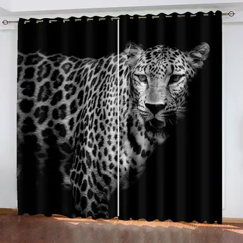 Zavjese Cheetah za kupaonicu Digitalni 3D ispis Zavjese spavaće sobe dnevni boravak 2 Ploče